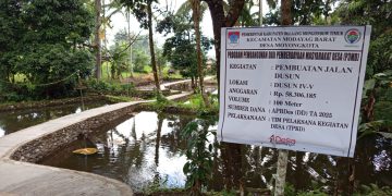Pemdes Moyongkota Bangun Jalan Rabat Beton Sepanjang 100 Meter